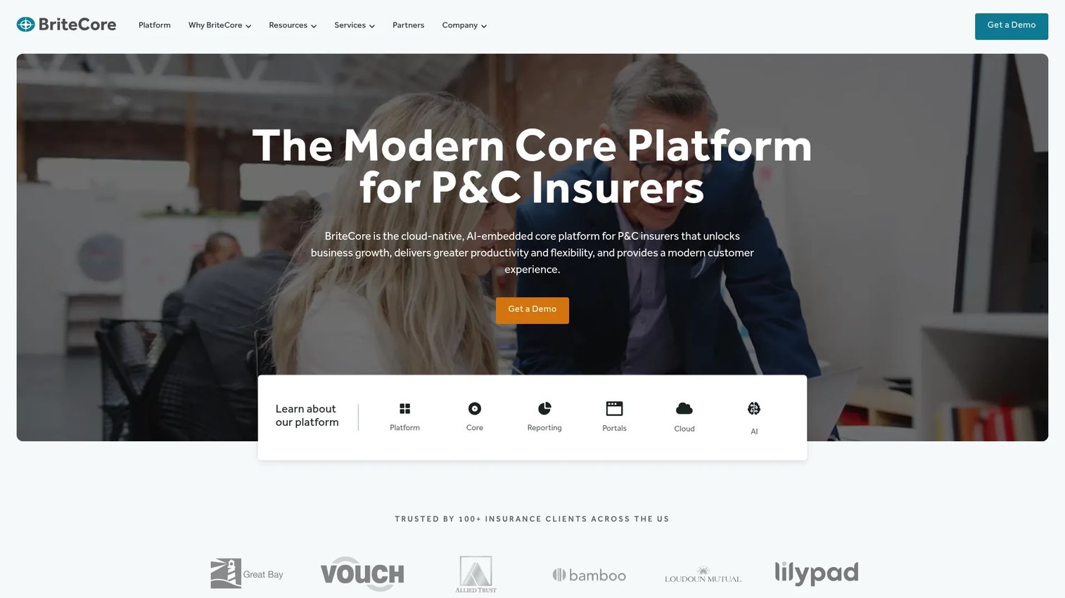 BriteCore cloud insurance platform for regional carriers and MGAs