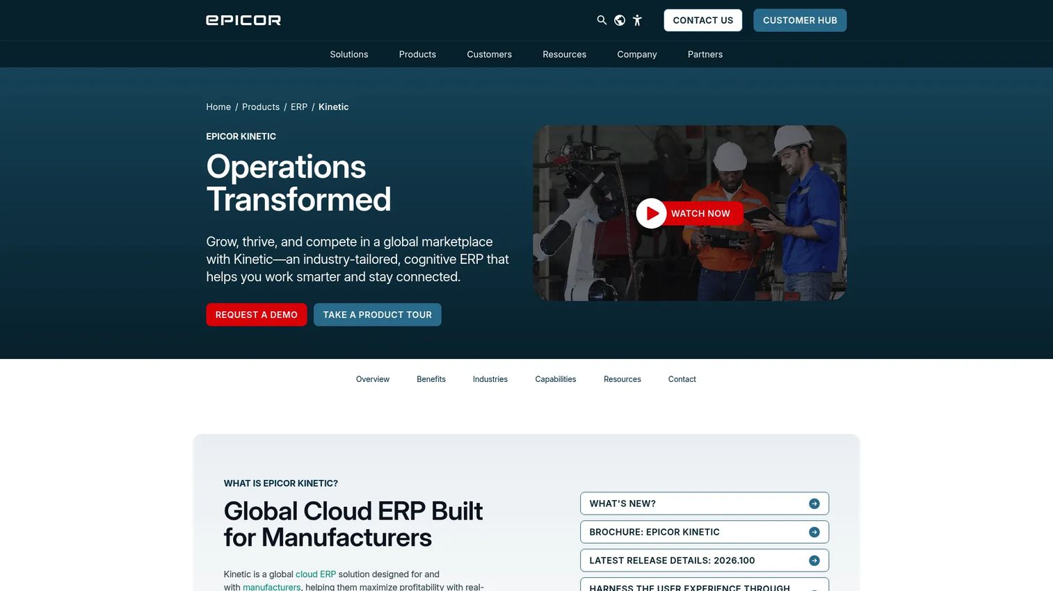 Epicor Kinetic manufacturing ERP software for consumer goods production