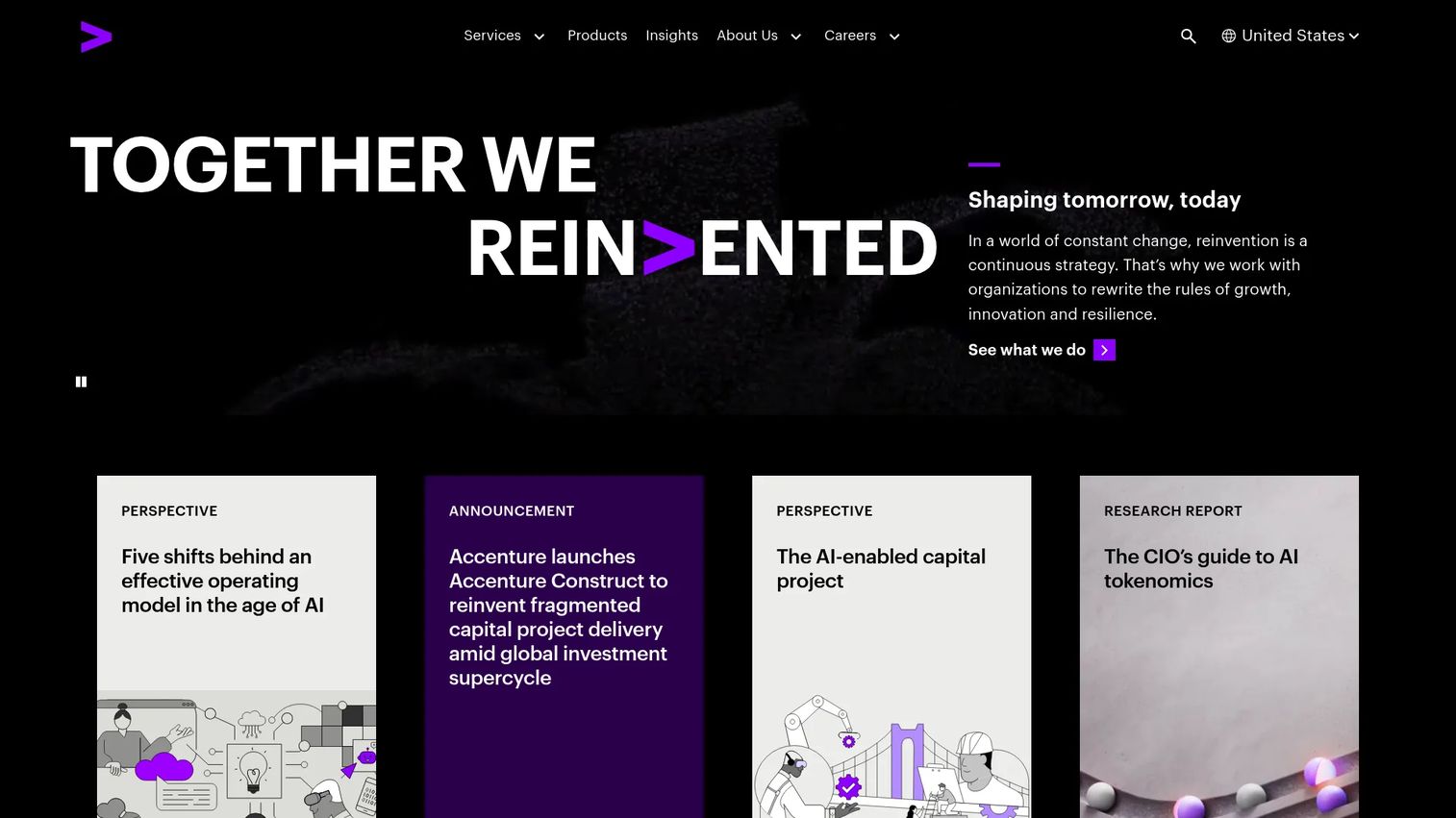 Accenture BPO company homepage screenshot