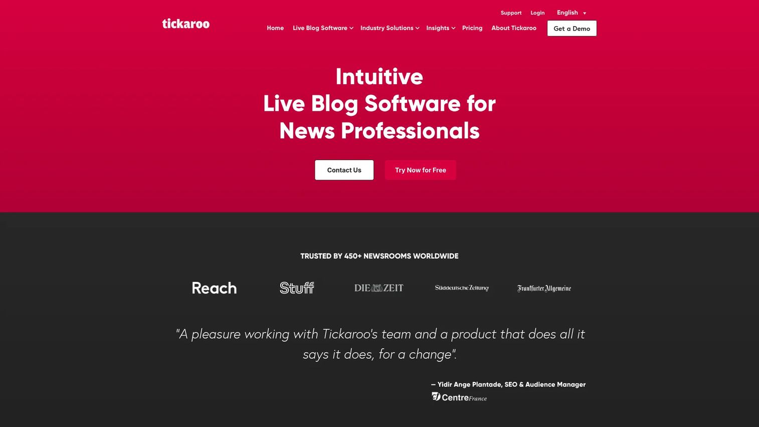 Tickaroo live blog for sports event coverage