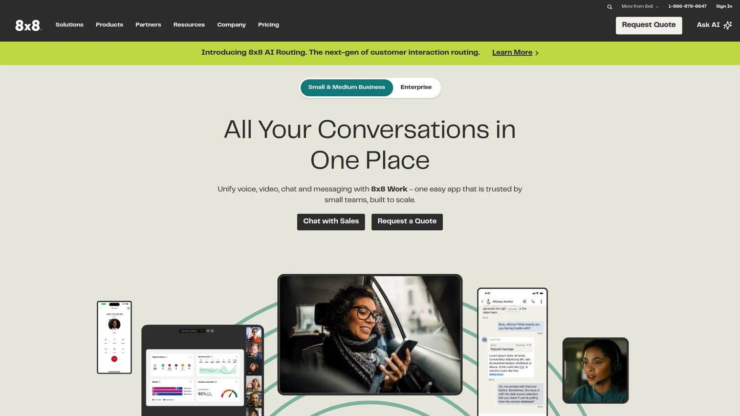 8x8 contact center AI observability software logo