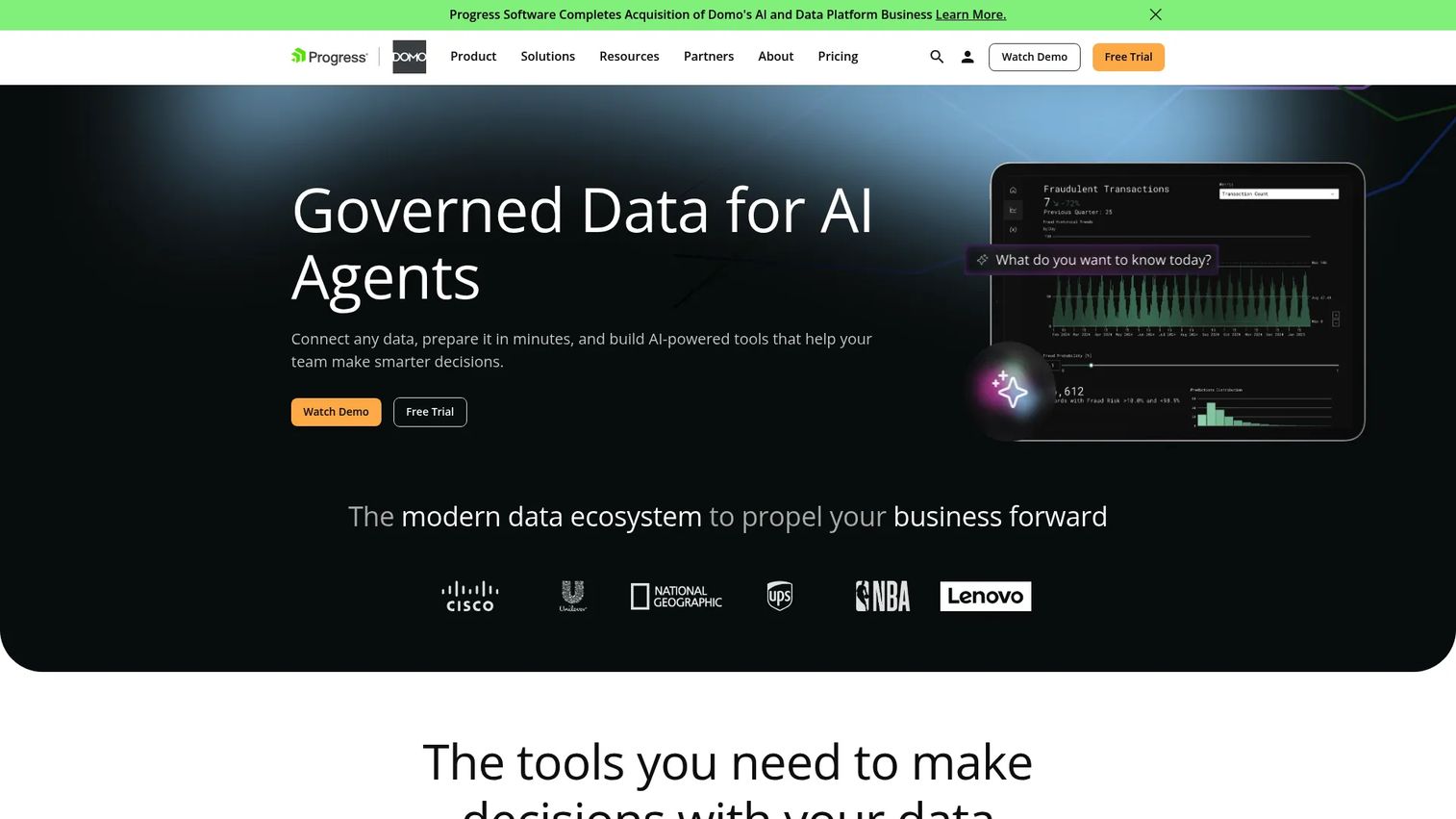 Domo executive dashboard for operational analytics and business reporting