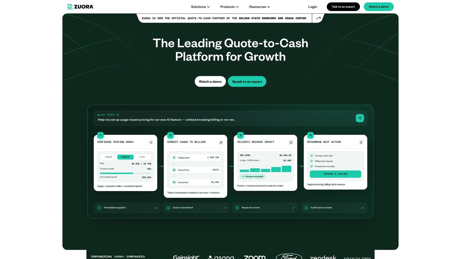 Zuora billing and collections workflow