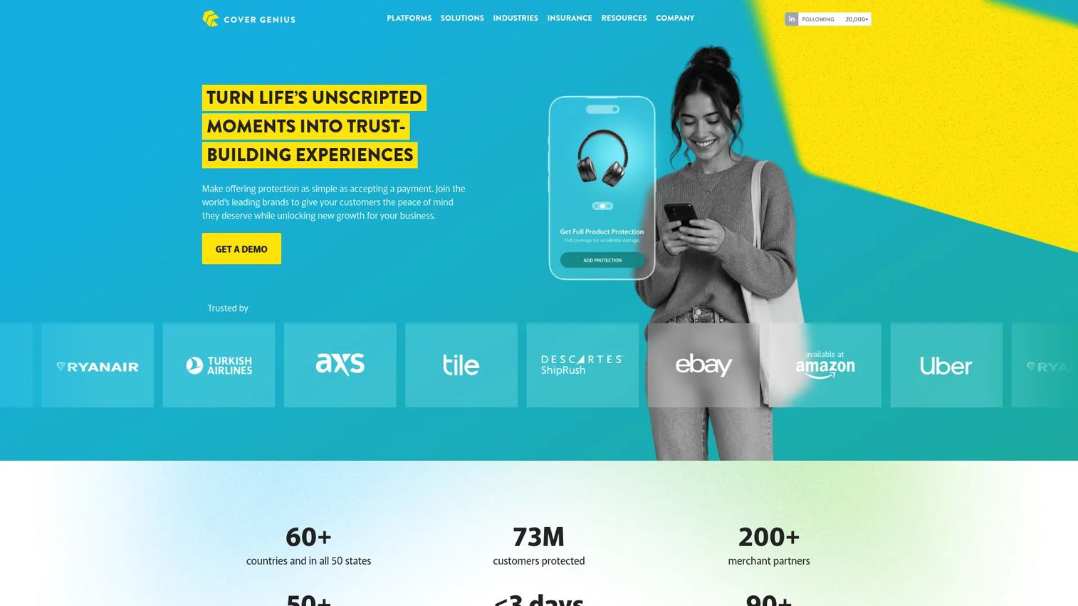 Cover Genius embedded shipping protection platform for ecommerce and marketplaces