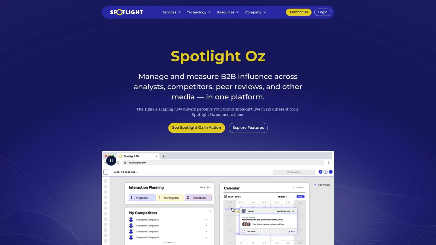 Spotlight Oz analyst relations intelligence platform