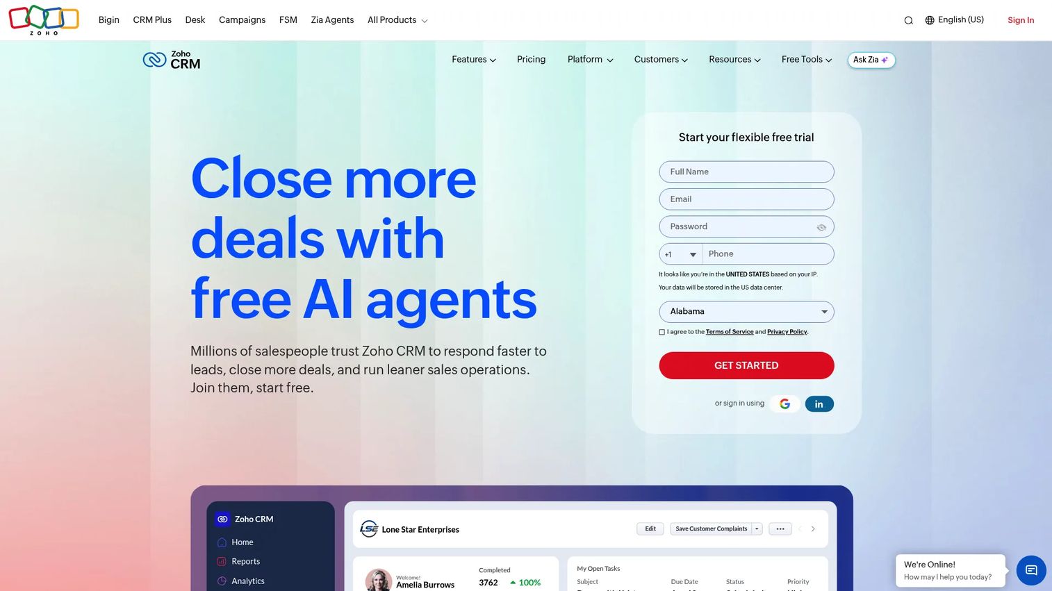 Zoho CRM customization for construction sales teams