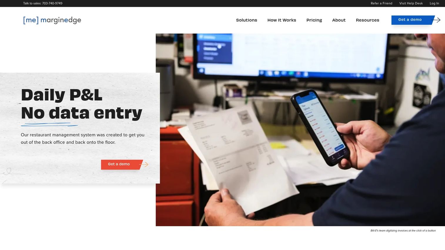 MarginEdge invoice and restaurant cost management software dashboard