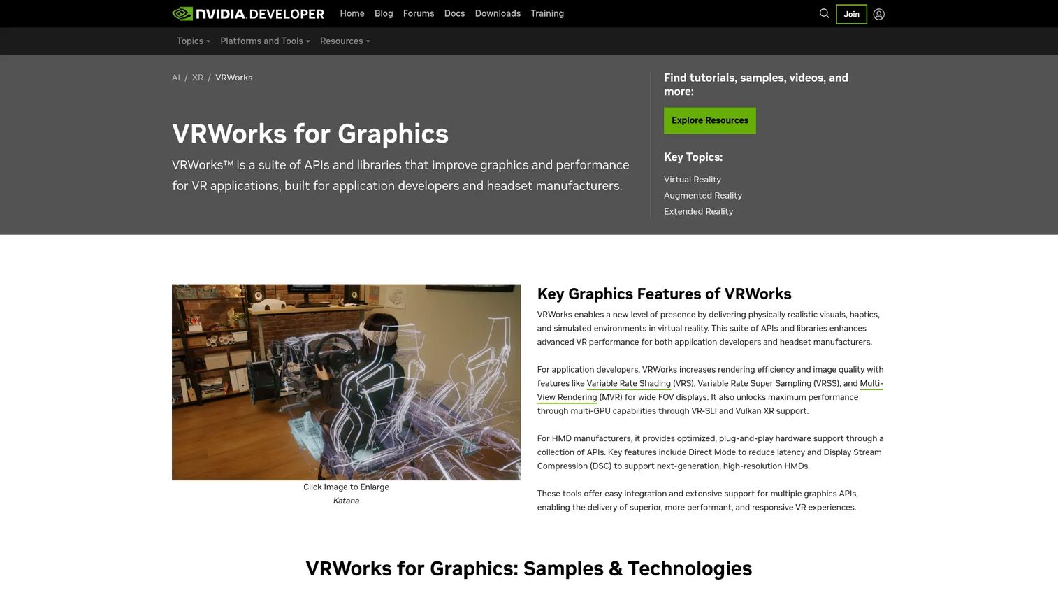 NVIDIA VRWorks developer toolkit