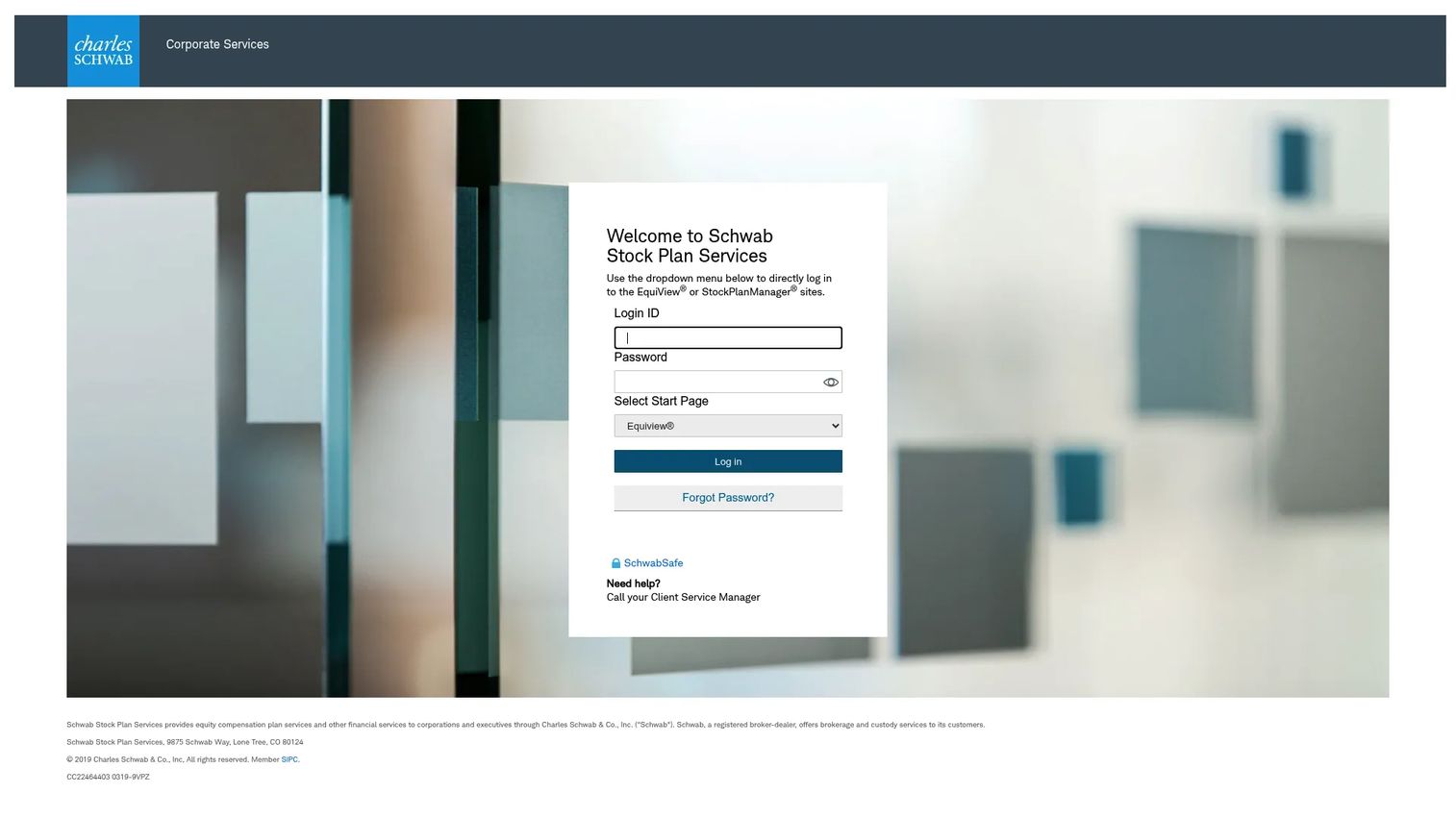 Charles Schwab EquiView stock plan administration platform