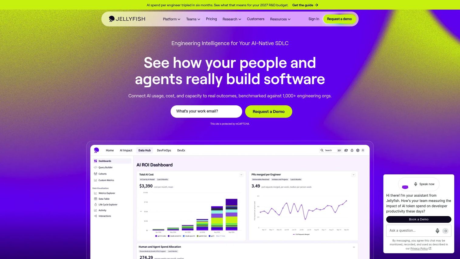 Jellyfish engineering management platform homepage