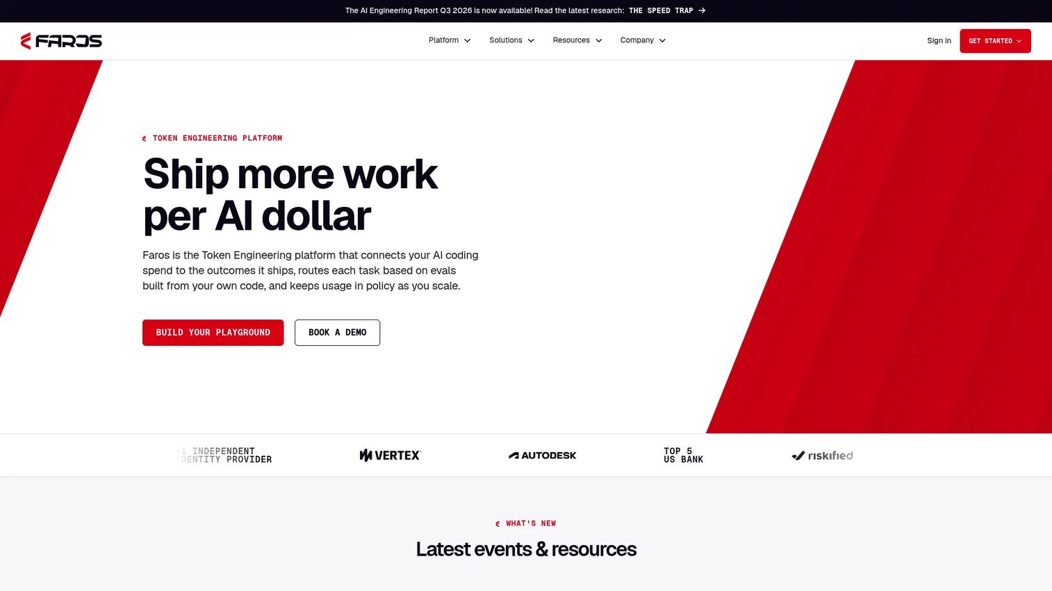 Faros AI engineering intelligence platform homepage
