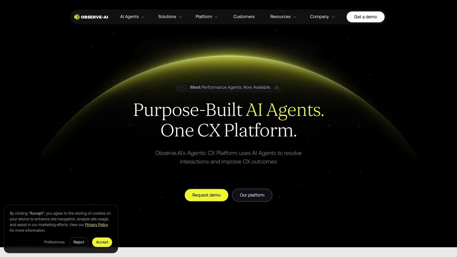 Observe.AI contact center AI observability software logo