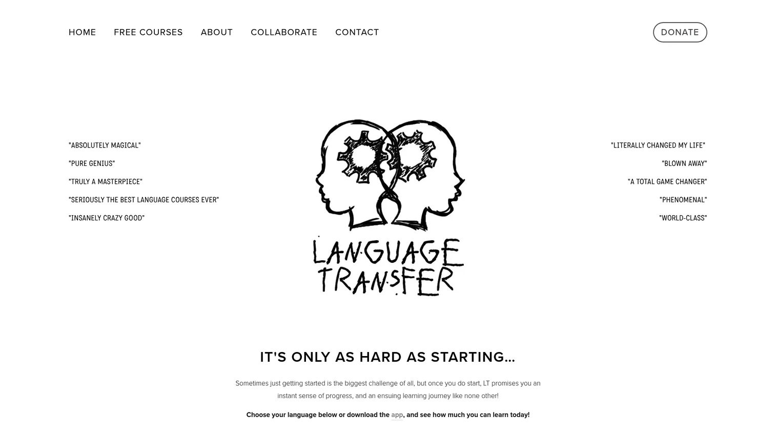 Language Transfer free audio course library for concept-based grammar learning