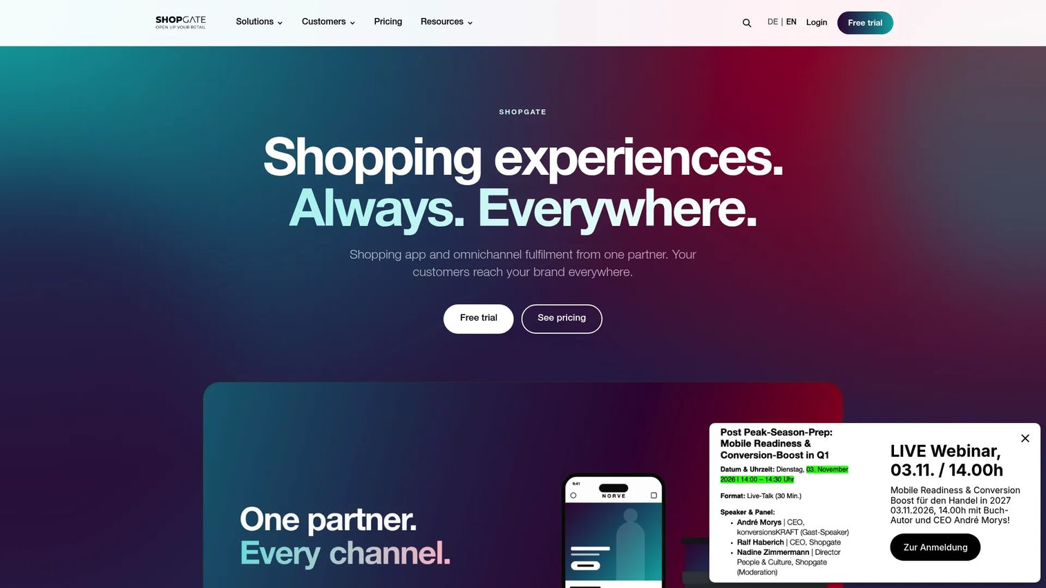 Shopgate mobile ecommerce app platform