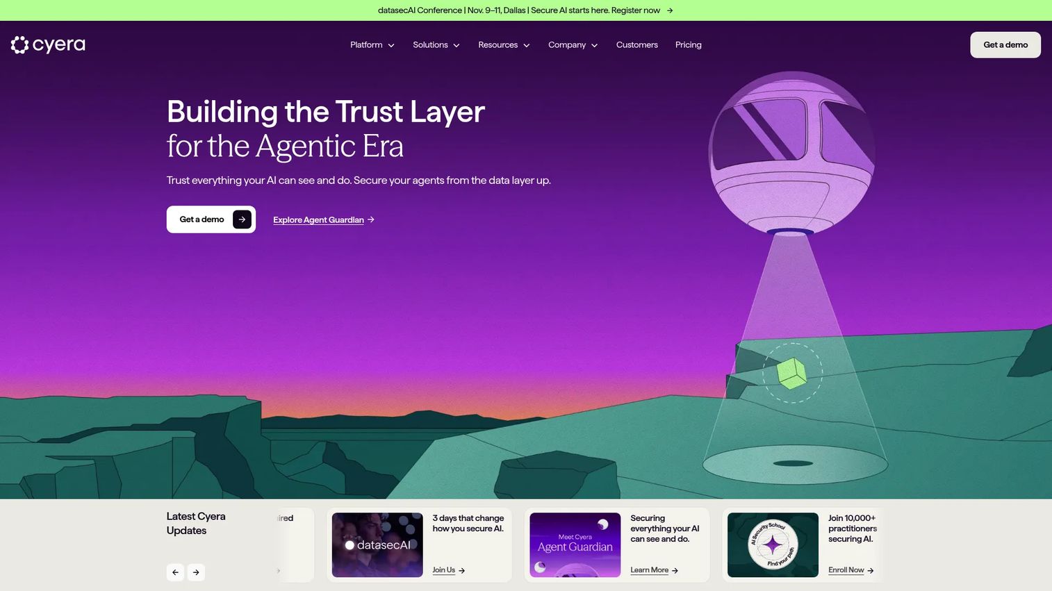 Cyera Platform cloud data discovery and classification dashboard