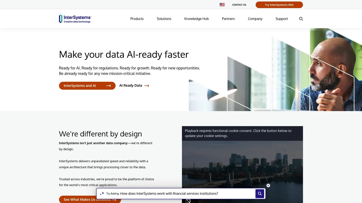 InterSystems HealthShare homepage screenshot