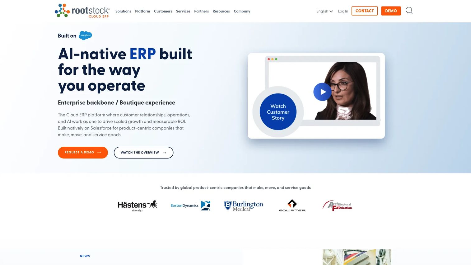 Rootstock production management software on Salesforce