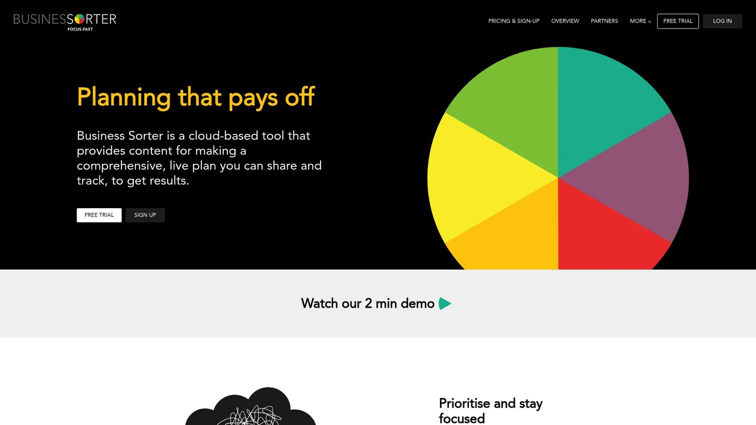 Business Sorter homepage screenshot