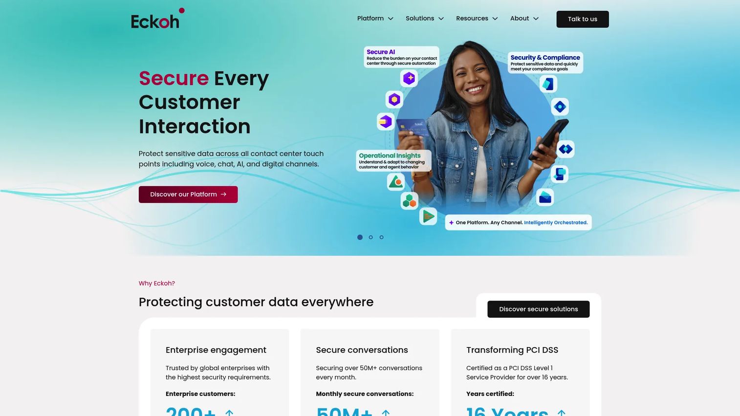Eckoh secure payment platform for enterprise contact centers