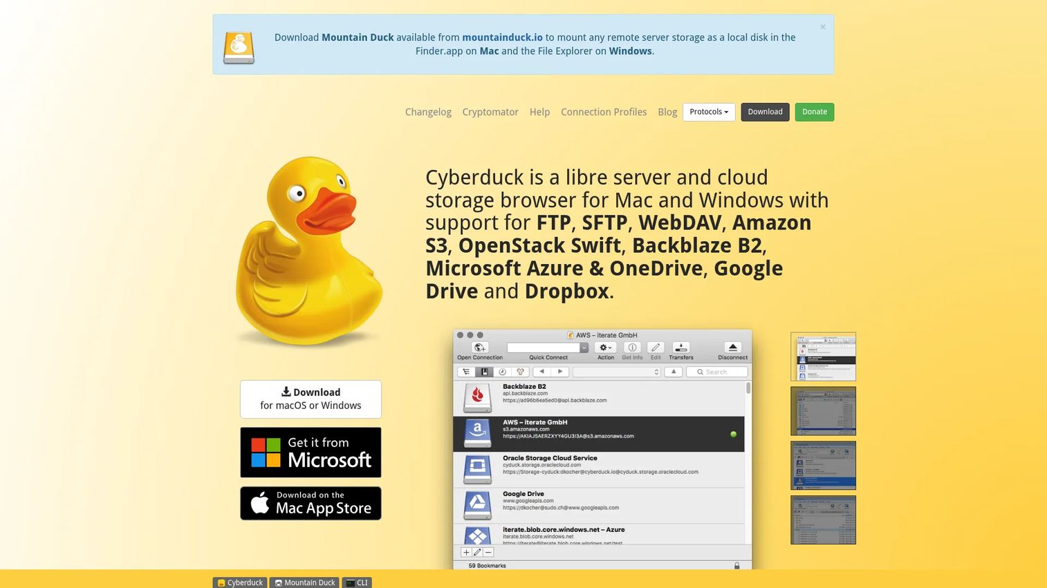 Cyberduck FTP and cloud storage client