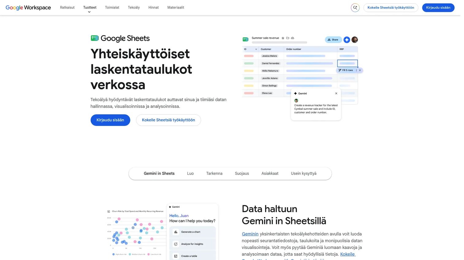 Google Sheets collaborative spreadsheet for research data