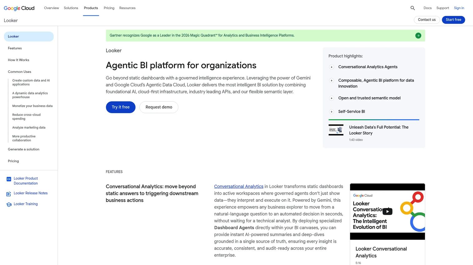 Looker data modeling and analytics workflow