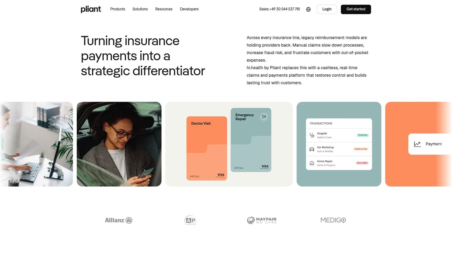 Hi.health digital reimbursement and claims software homepage