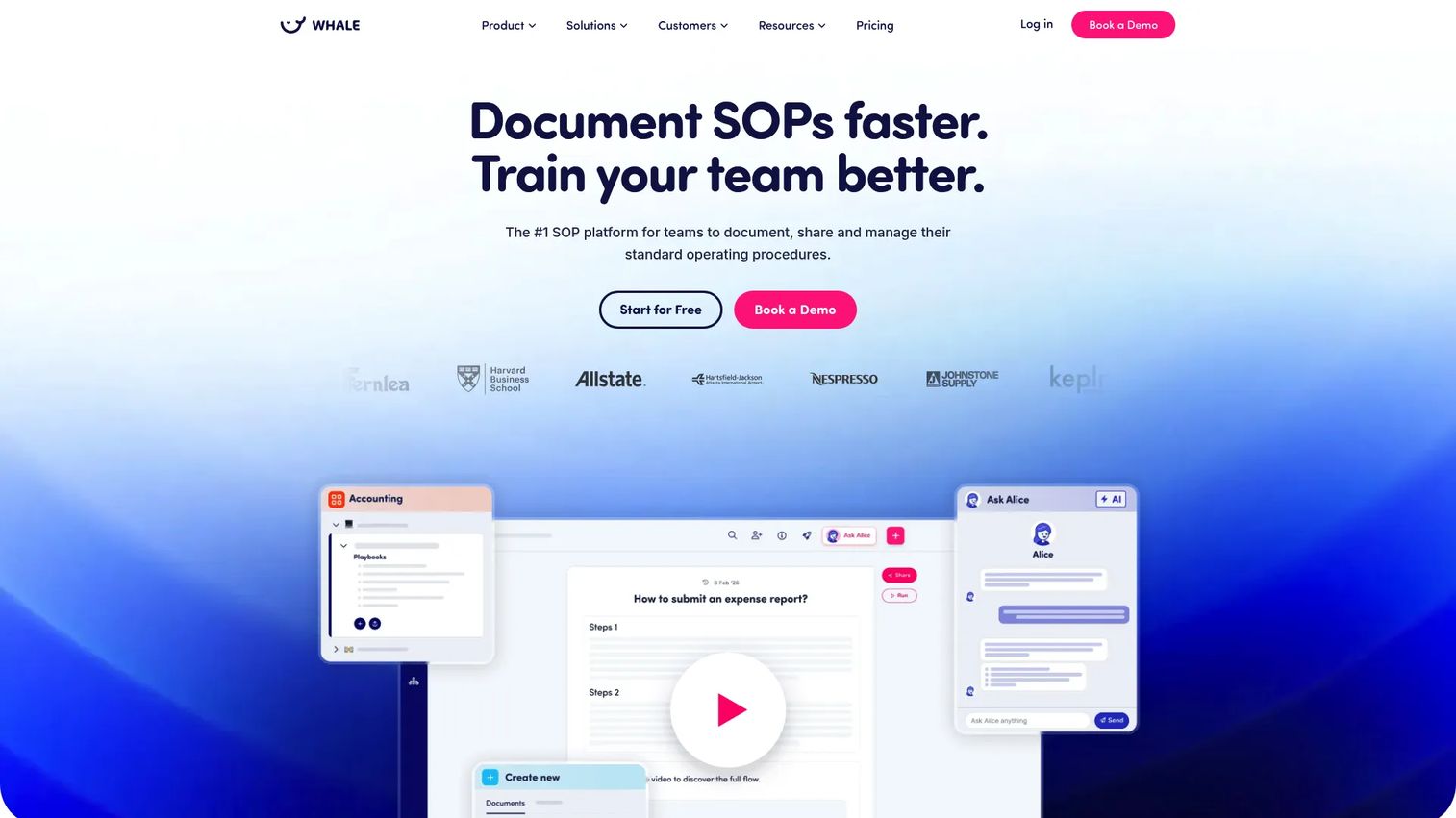 Whale SOP and knowledge sharing platform