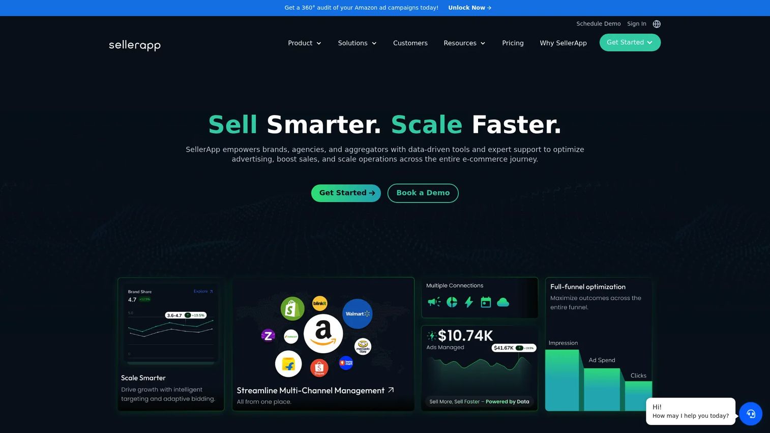 SellerApp marketplace optimization dashboard for Amazon keyword research and PPC analysis