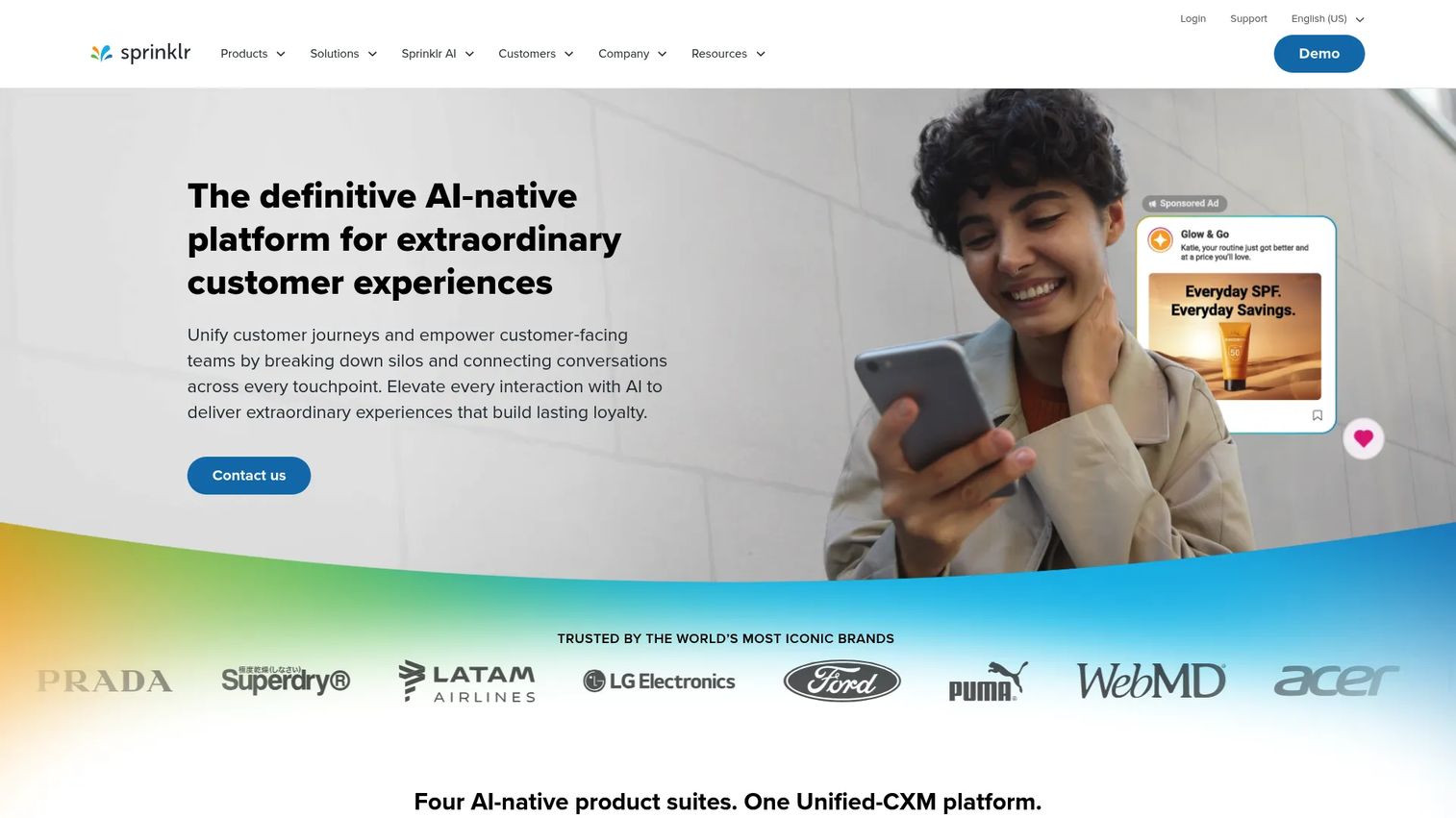 Sprinklr contact center AI observability software logo
