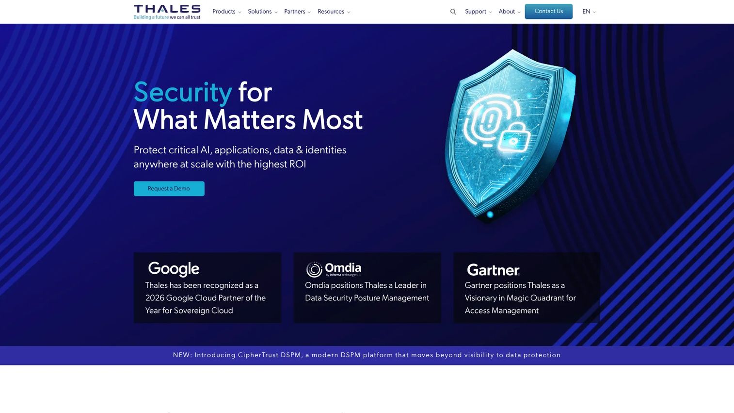 CipherTrust Data Security Posture Management dashboard