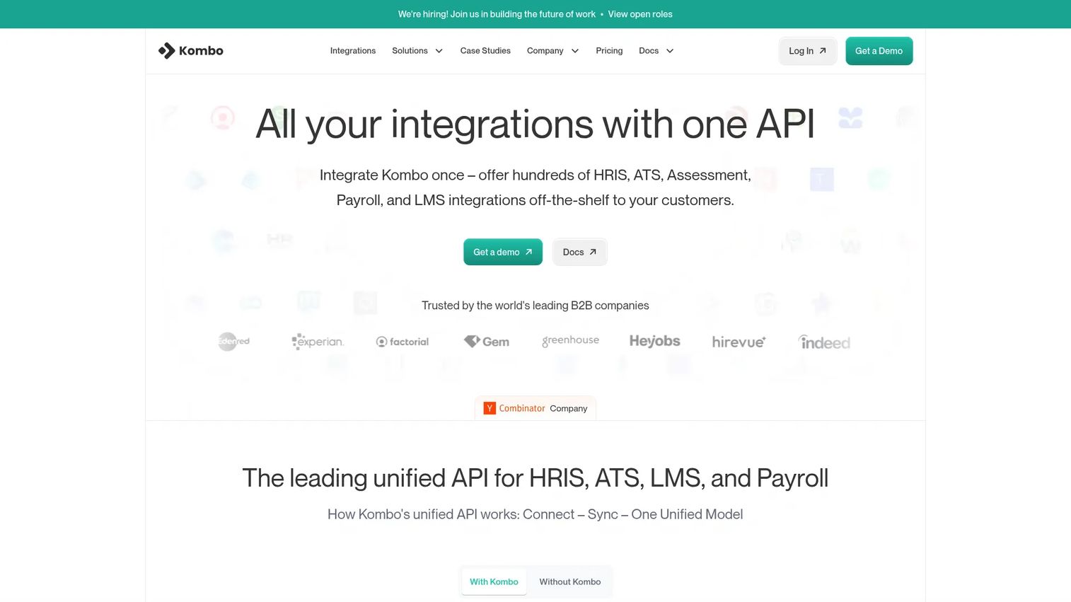 Kombo HRIS unified API integration catalog