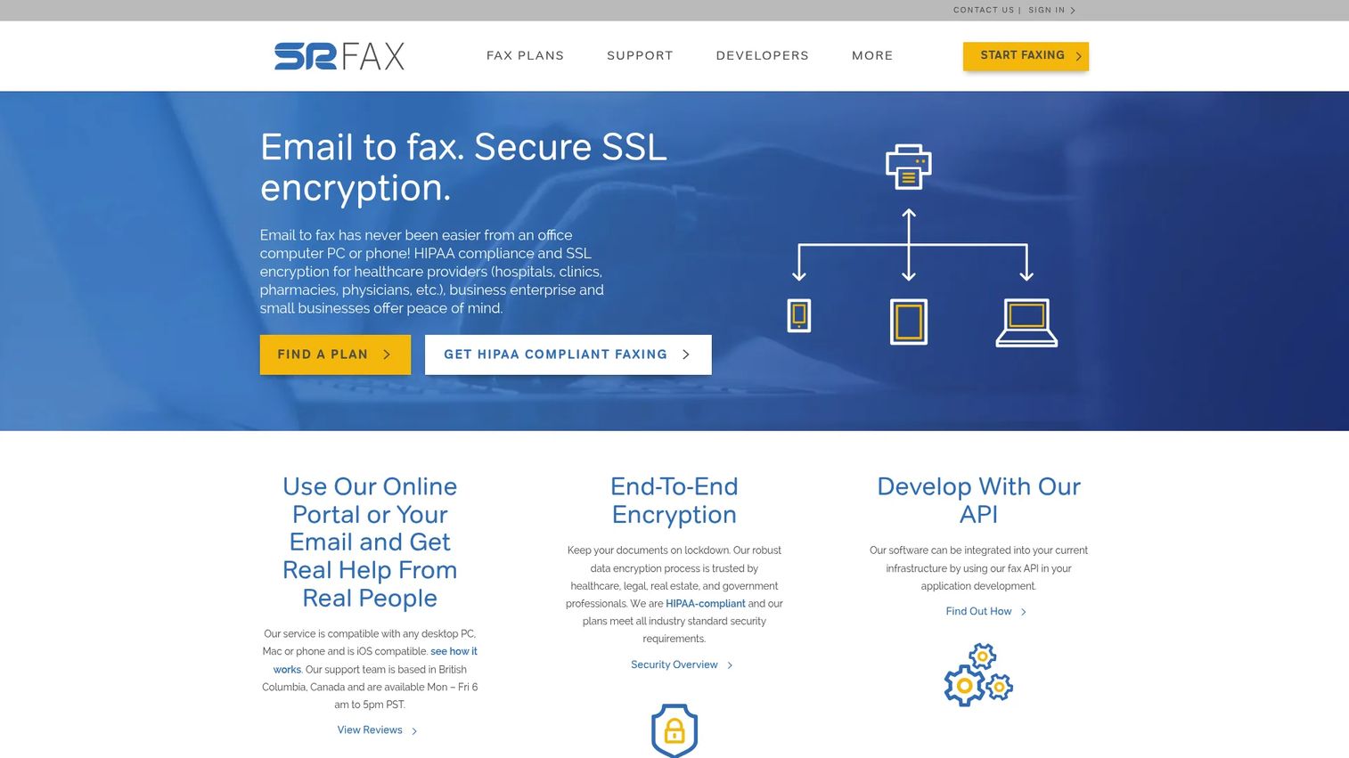 SRFax secure online fax service