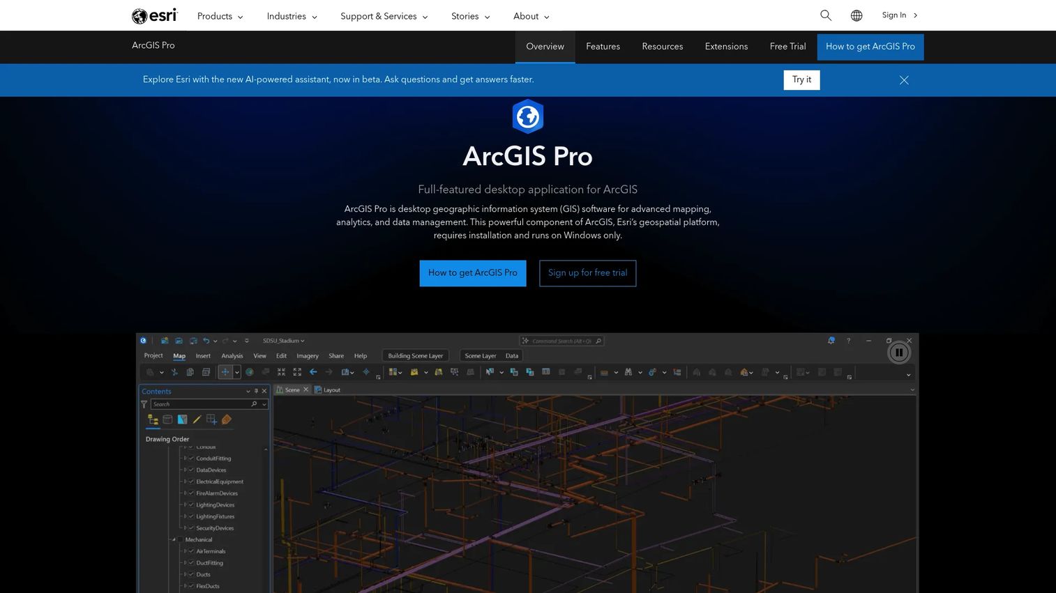 ArcGIS Pro desktop GIS software for spatial analysis