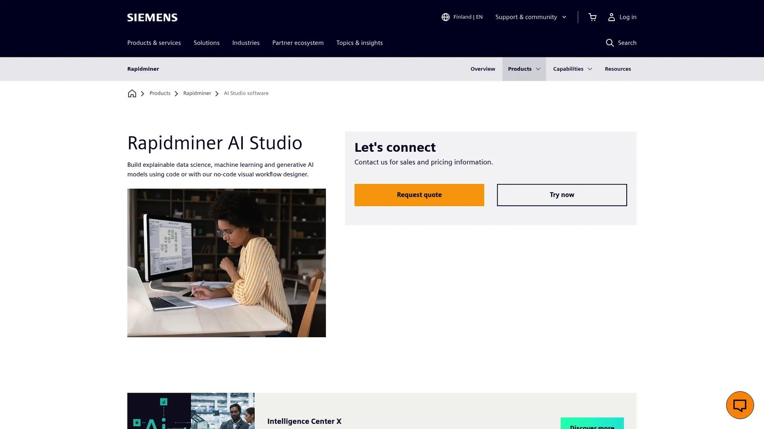 Altair AI Studio visual workflow for predictive analytics and data preparation
