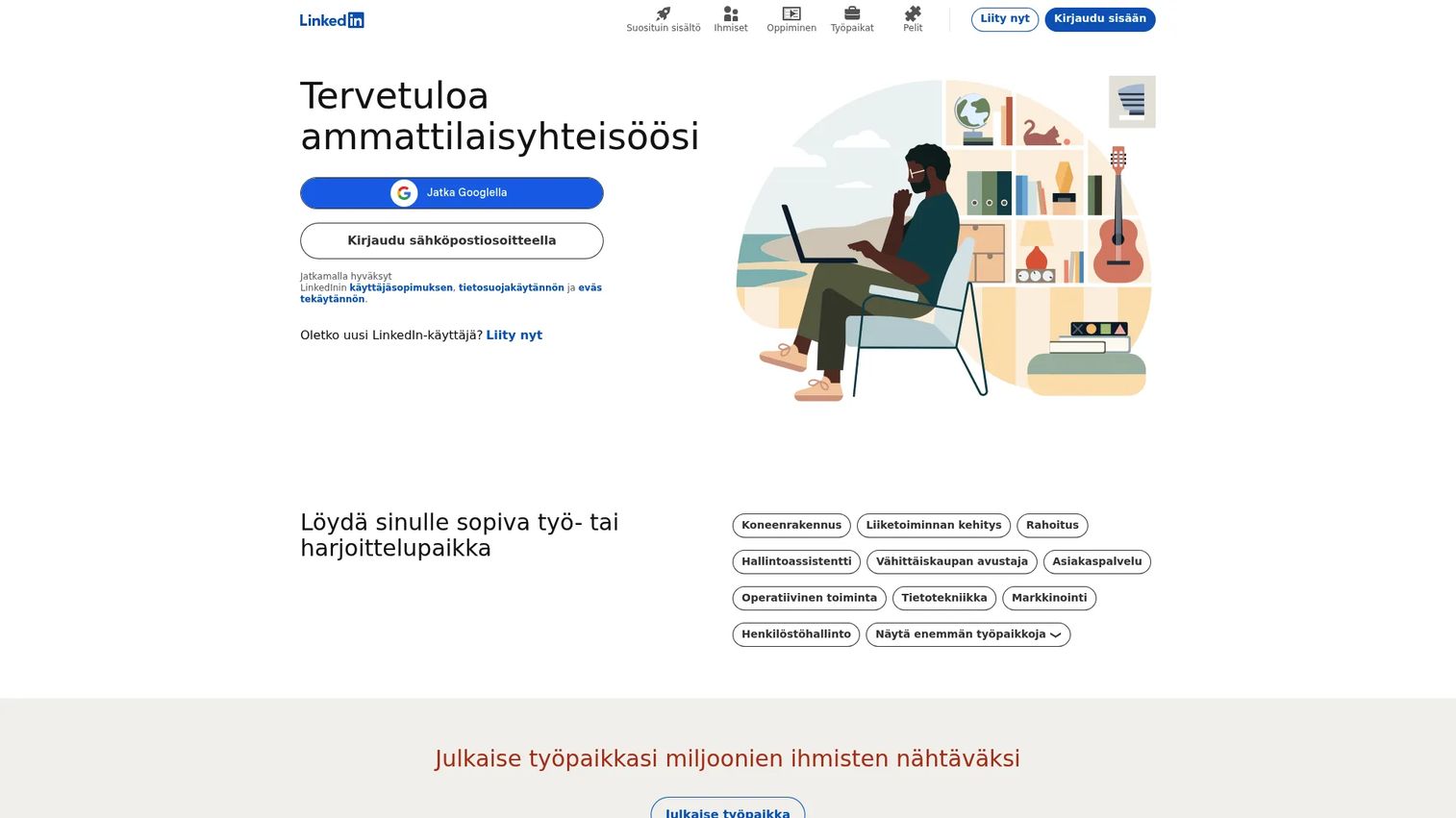 LinkedIn homepage screenshot