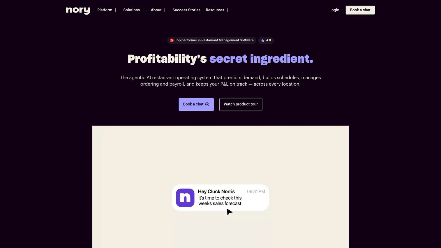 Nory homepage screenshot
