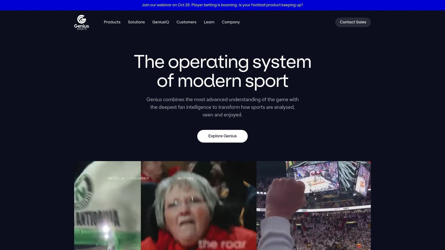 Genius Sports performance platform with video analysis and live sports data