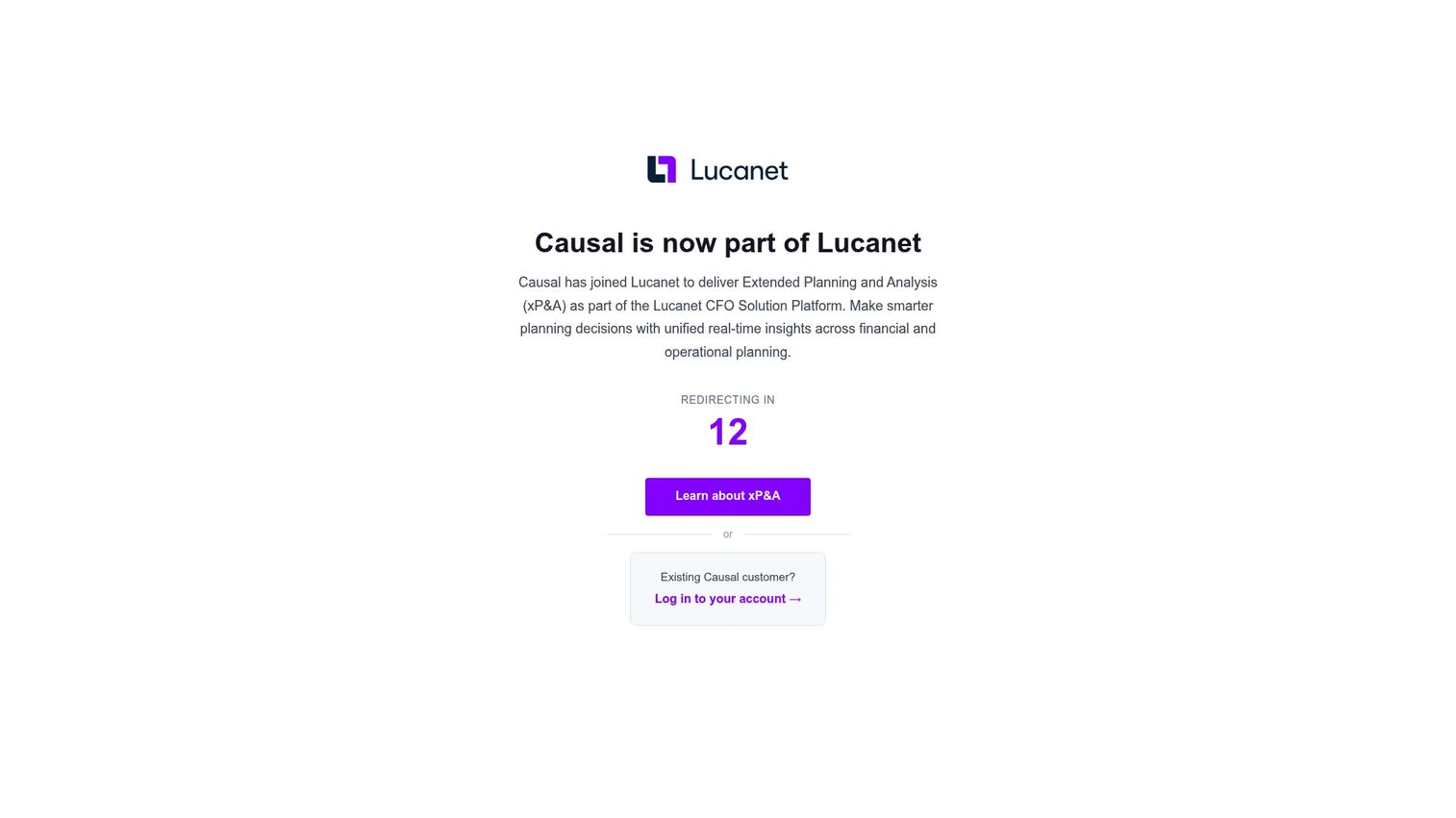 Causal homepage screenshot