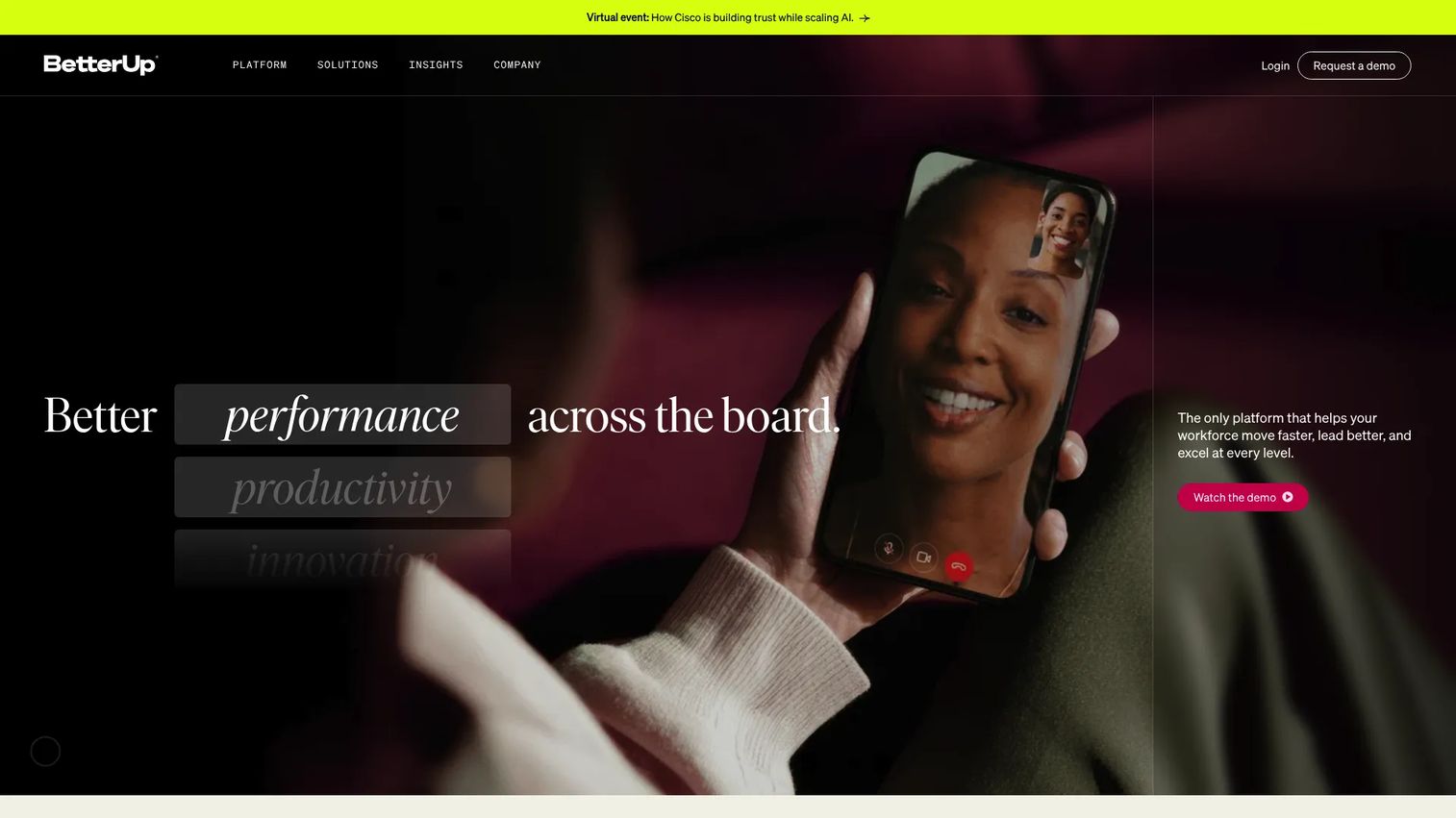 BetterUp digital coaching platform for leadership development