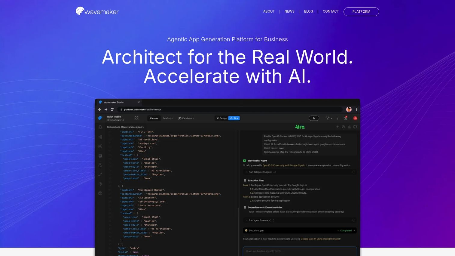 WaveMaker low-code development platform