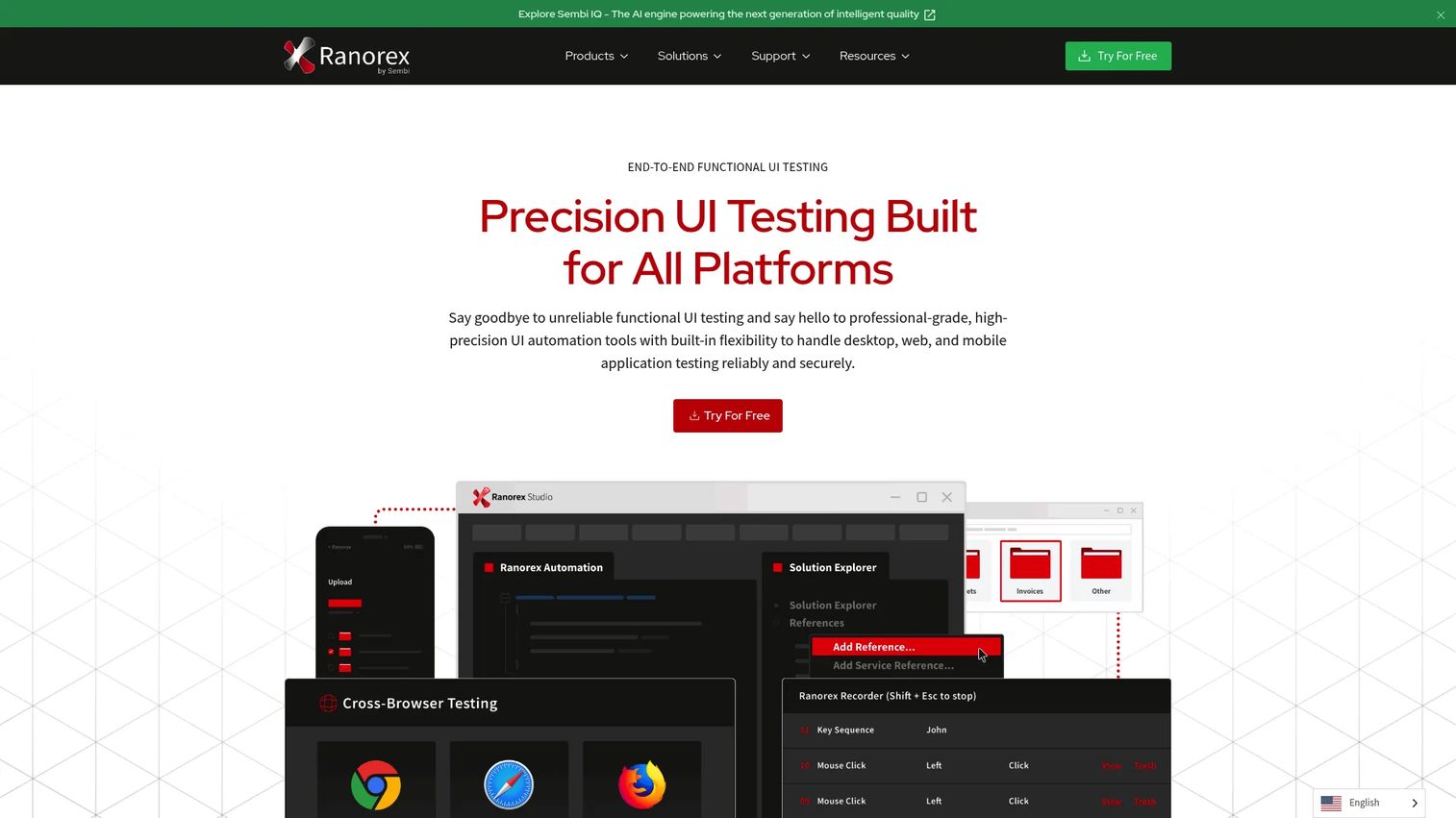 Ranorex Studio mobile UI test automation editor