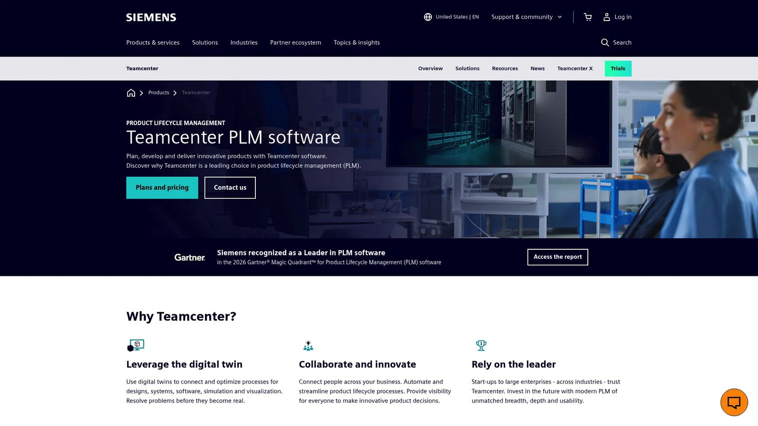 Siemens Teamcenter industrial product lifecycle interface