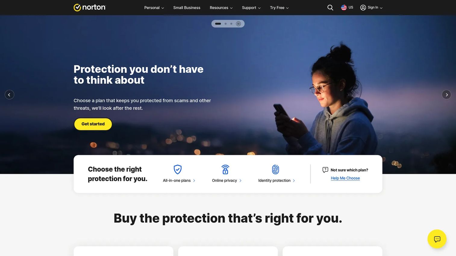 Norton 360 Deluxe security dashboard with device protection and privacy tools.