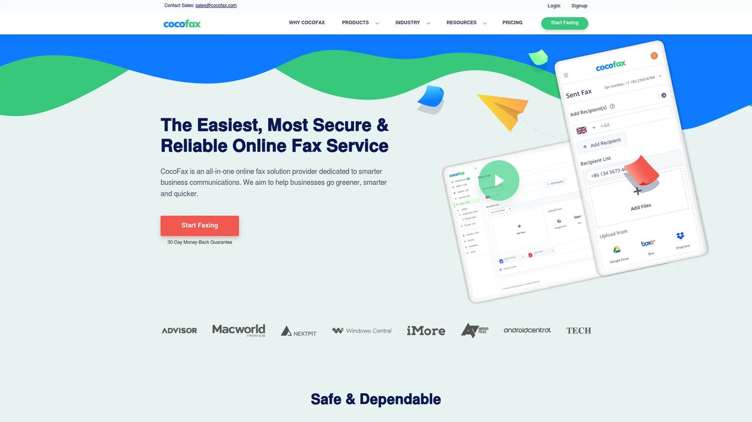 CocoFax online fax software
