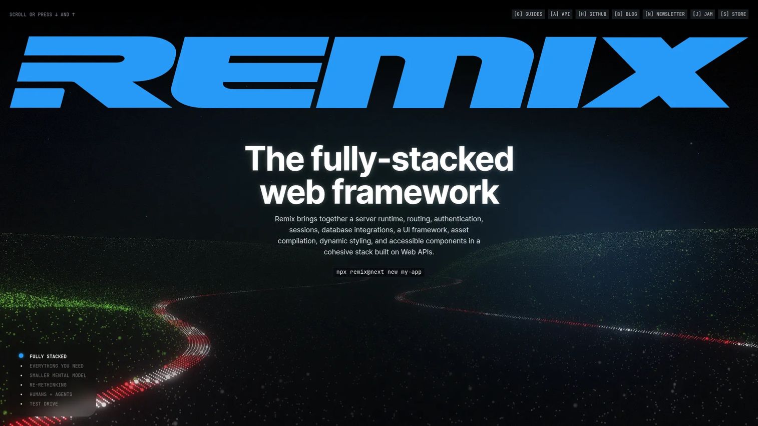 Remix homepage screenshot
