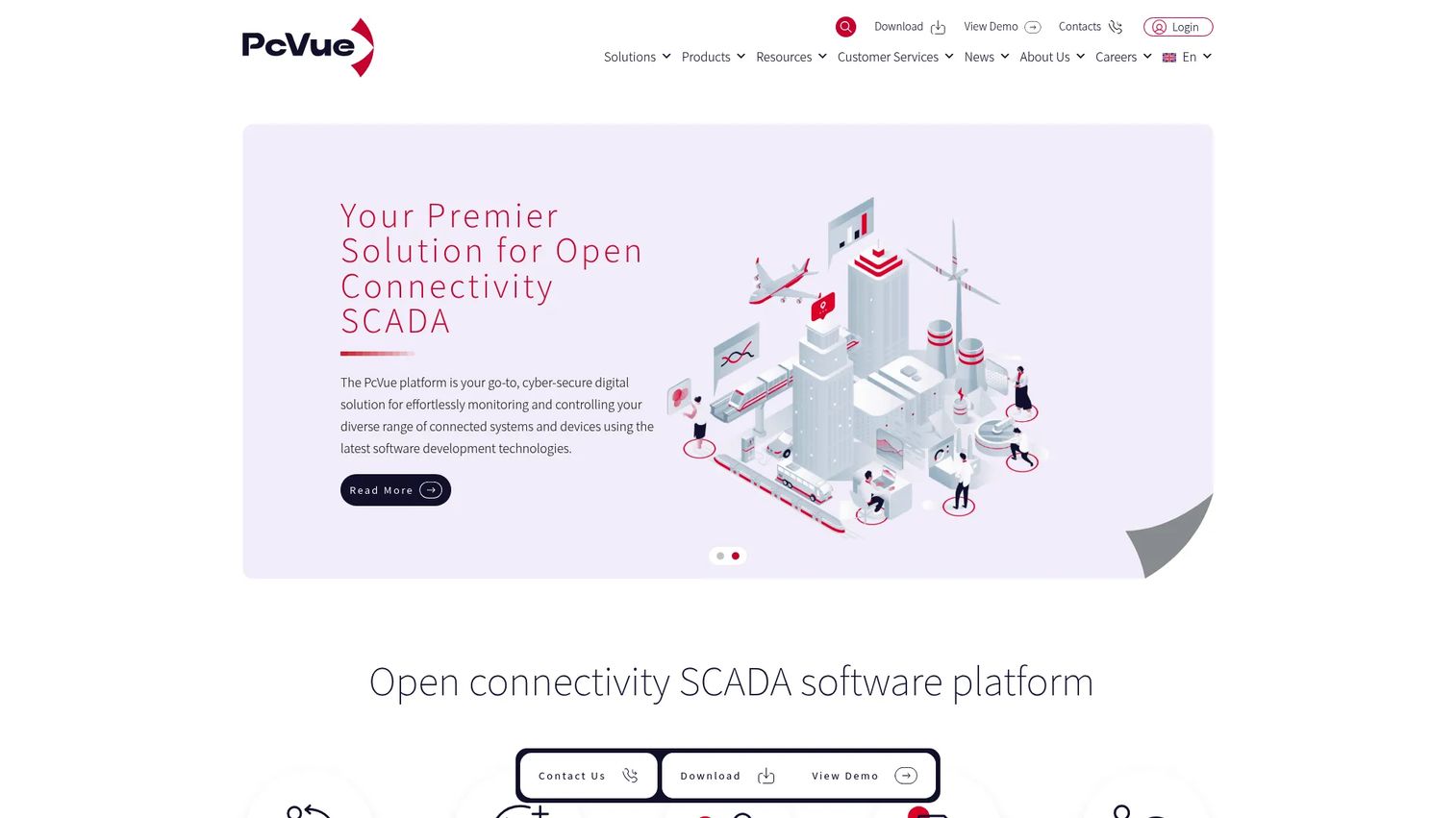 PcVue SCADA platform for distributed infrastructure monitoring
