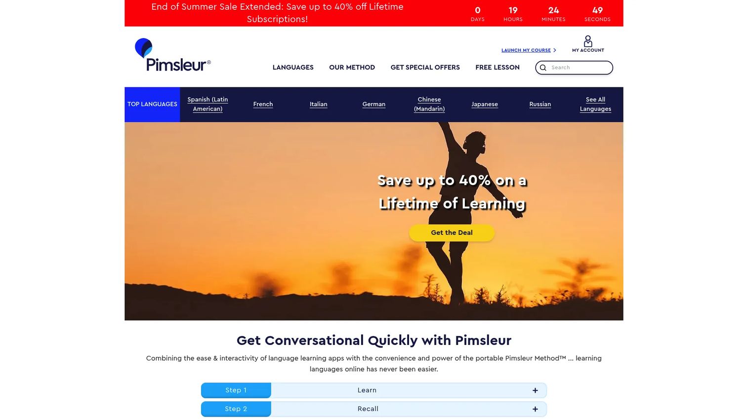 Pimsleur audio-first language learning lesson for speaking practice