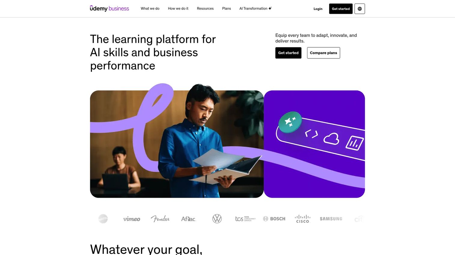 Udemy Business homepage screenshot