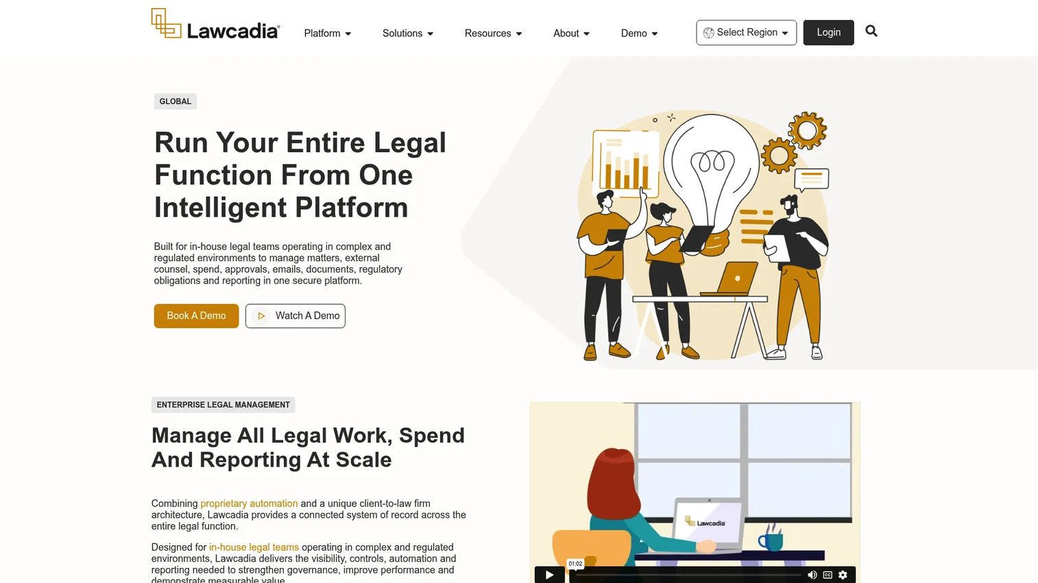 Lawcadia legal operations and matter management dashboard
